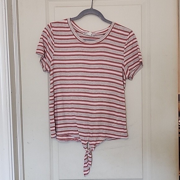 Pink Republic Junior Size Striped Short Sleeve Top Medium - Picture 1 of 3
